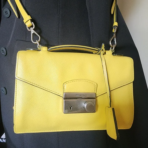 Authentic Prada Saffiano Top Handle Bag Or Crossbody Bag - Picture 15 of 16